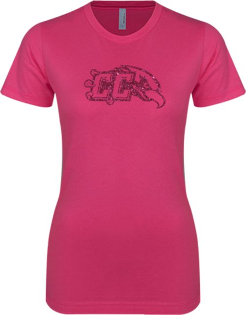 Casper Next Level Womens Fuchsia Boyfriend Tee CC With Bird Head Glitter - ONLINE ONLY