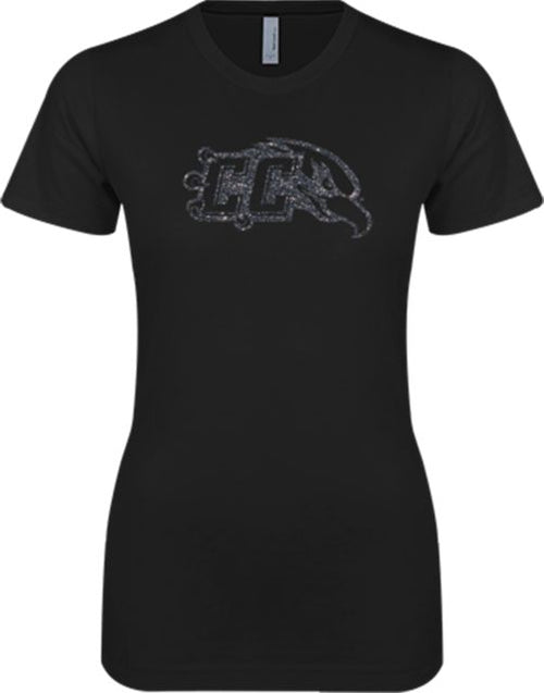 Casper Next Level Womens Boyfriend Tee CC With Bird Head Glitter - ONLINE ONLY
