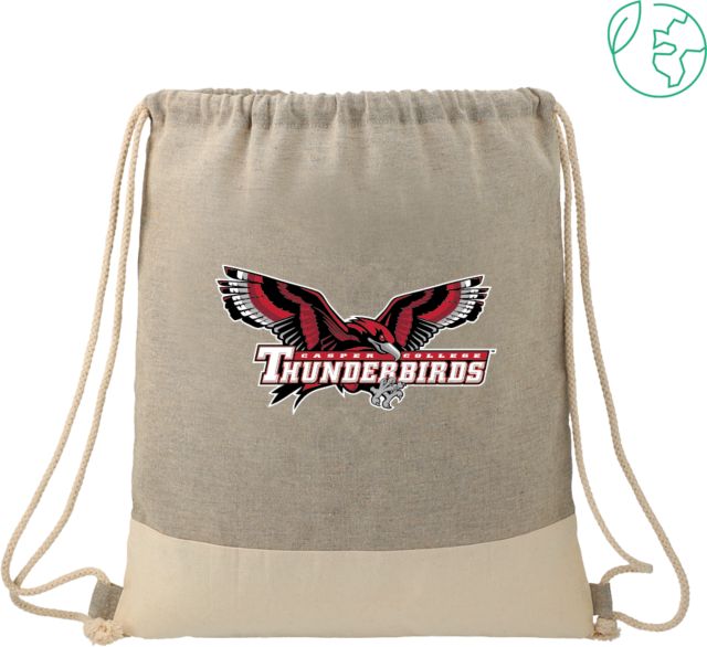 Casper Split Recycled Cotton Grey/Natural Drawstring Bag Primary Mark - ONLINE ONLY