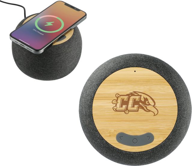 Casper Garm Fabric & Bamboo Speaker with Wireless Charging CC with Thunderbird Engraved - ONLINE ONLY
