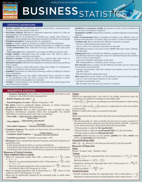 BUSINESS STATISTICS