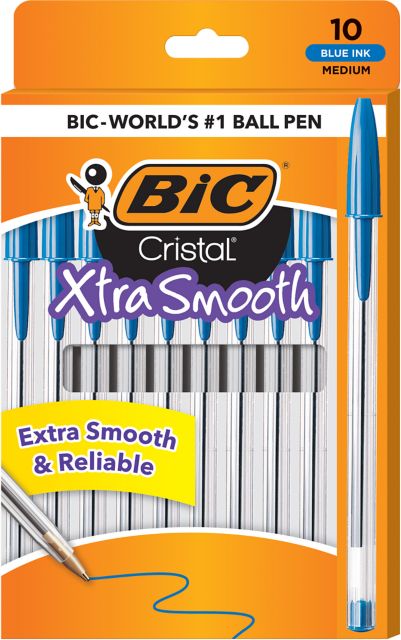 PEN 10PK MED BLUE VP CRISTAL