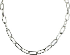 Link Paperclip Stat Ch Sil Bracelets